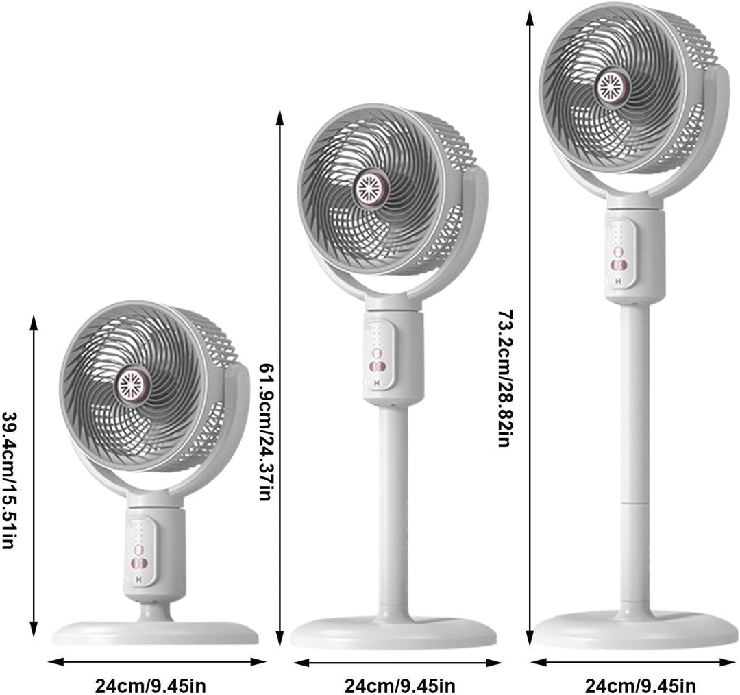 Oszillierender Stand Ventilator - 3 Höhenverstellbarer, 5 Geschwindigkeiten | Standventilator, Mit 8