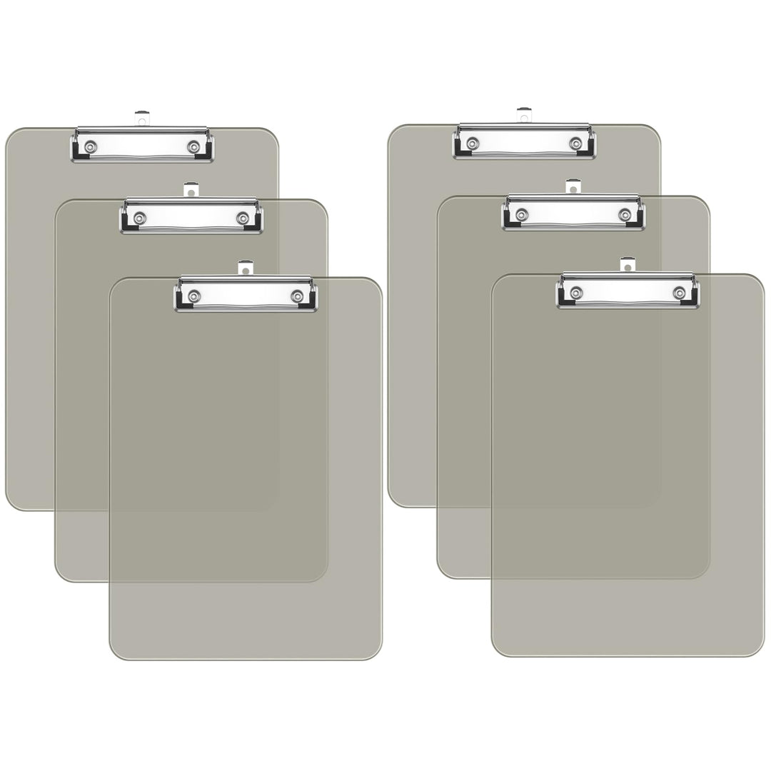 Hnogri Kunststoff-Klemmbrett 6er-Set, Standard A4 Letter Size Klemmbretter für Studenten, Büro und F