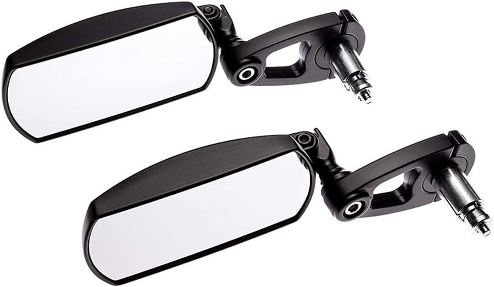 Motorrad Spiegel Lenkerende 7/8" 22mm Faltbar IN Oben Weg Rechteckig Hinten Blick
