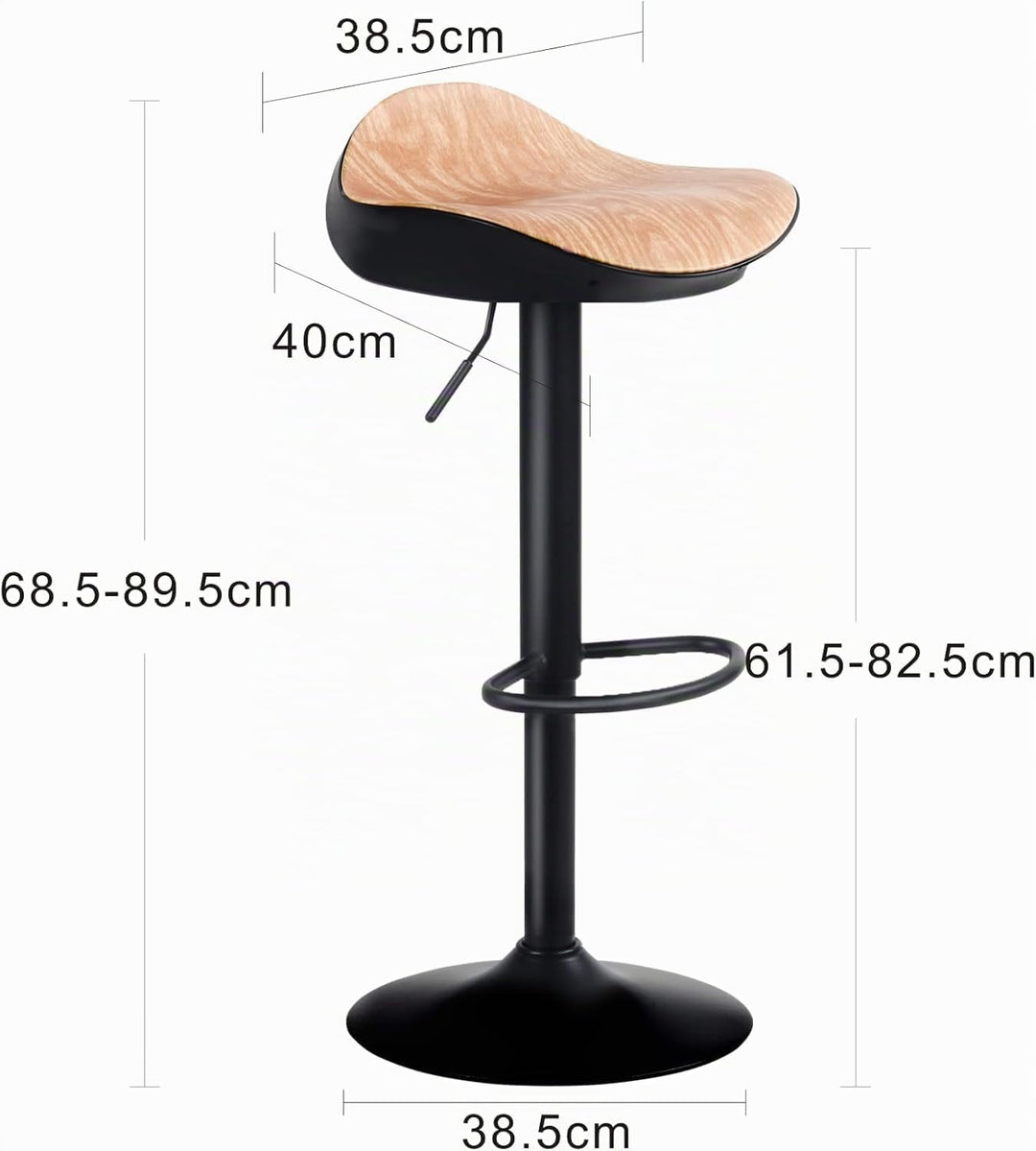 YOUNIKE Barhocker 2er Set Barstuhl Höhenverstellbar 360°Drehbar Küchenhocker mit Fussstütze, Tresenh