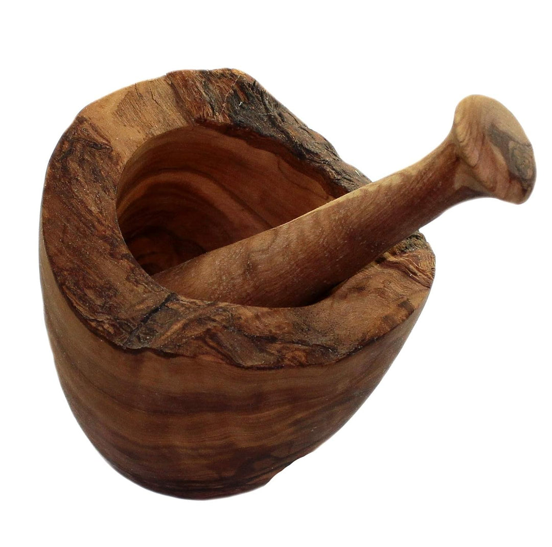 budawi- Olivenholz Mörser & Stössel (XL) Gewürzmörser Holzmörser Olivenholzschale