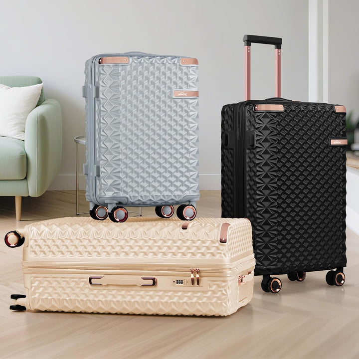 HOMELUX Kofferset 3 Teilig Hartschale Reisekoffer ABS Leicht Trolley Rollkoffer Hartschalenkoffer Se