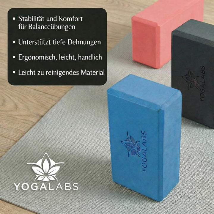 Yogablock aus EVA Schaum – Rutschfester Yoga Block 23 x 15 x 7,5 cm – Stabiler Pilates Block für Yog