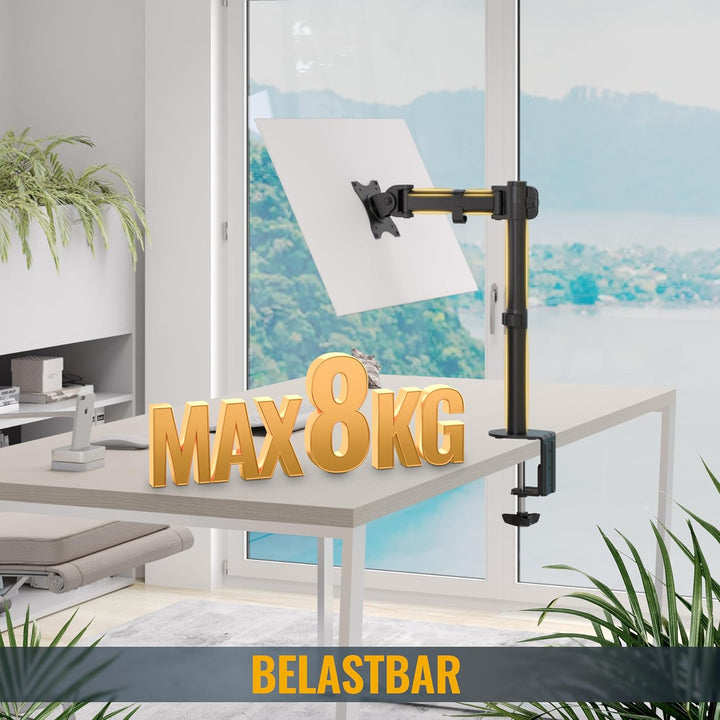 RICOO Monitor Halterung Tisch, VESA Tischhalterung für 12-30 Zoll, Monitorhalterung 1 Monitor Arm TS