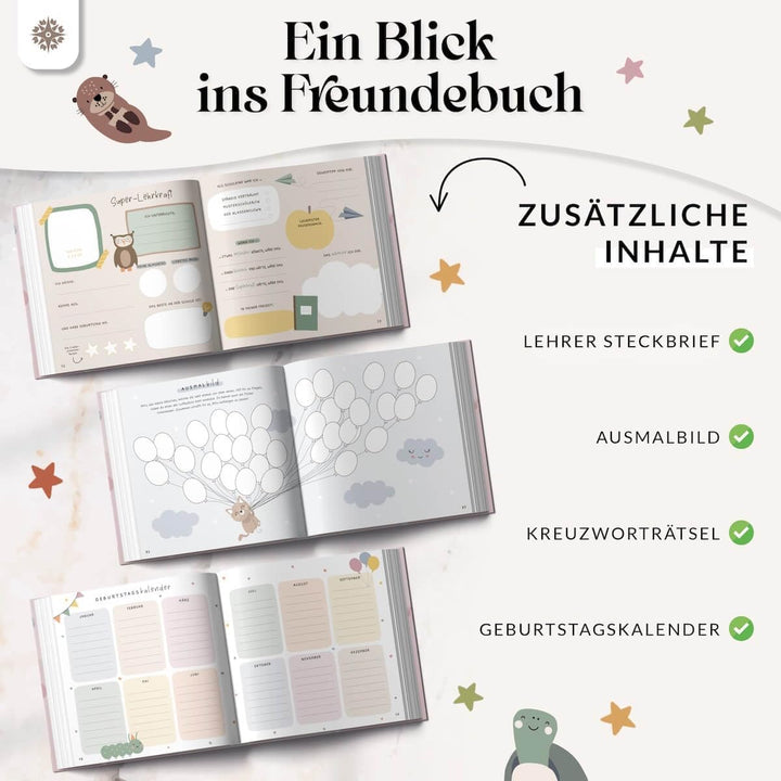 LEBENSKOMPASS Freundebuch Schule Mädchen ZAUBER - Einschulung und Schulanfang Geschenk - Freundebuch