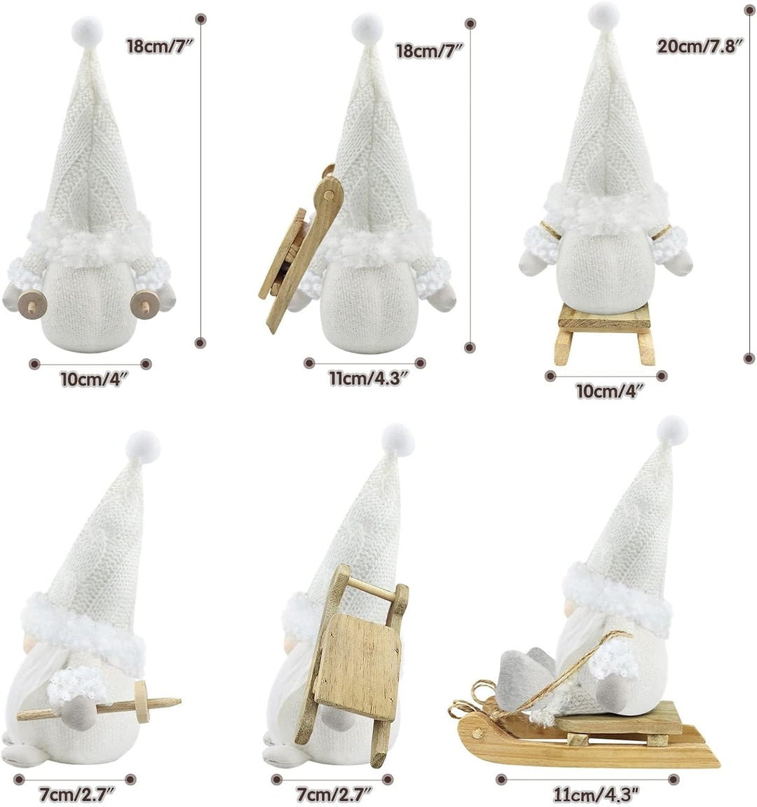Gehydy Weihnachtswichtel Ski 3er Set Weihnachtsdeko Wichtel Weihnachten Deko Wichtel Figuren Zubehör
