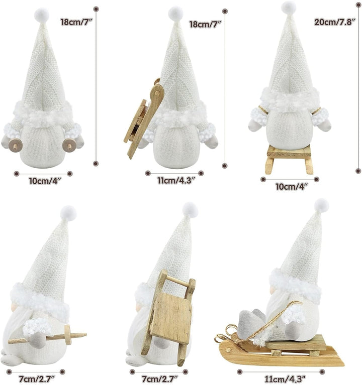 Gehydy Weihnachtswichtel Ski 3er Set Weihnachtsdeko Wichtel Weihnachten Deko Wichtel Figuren Zubehör