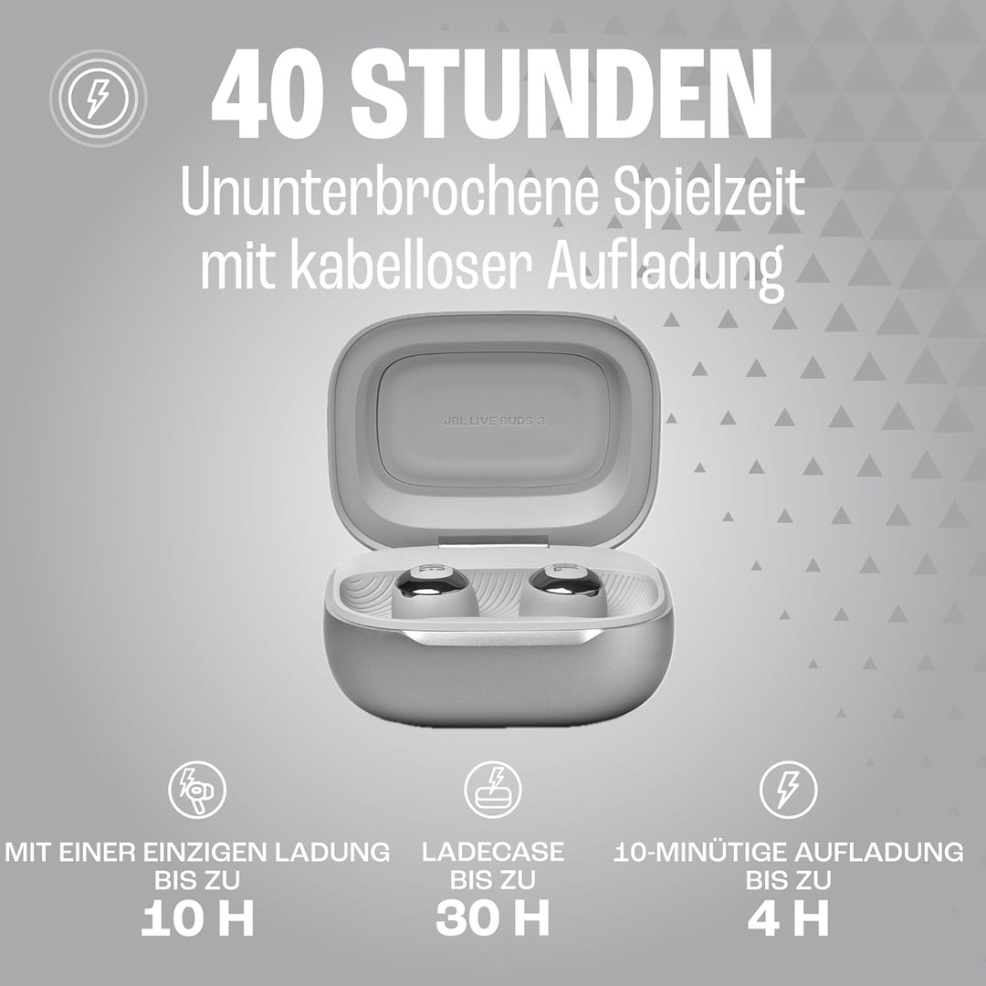JBL Live Buds 3, Wireless Earbud-Kopfhörer mit Bluetooth, 40 Stunden Akkulaufzeit, True Adaptive Noi