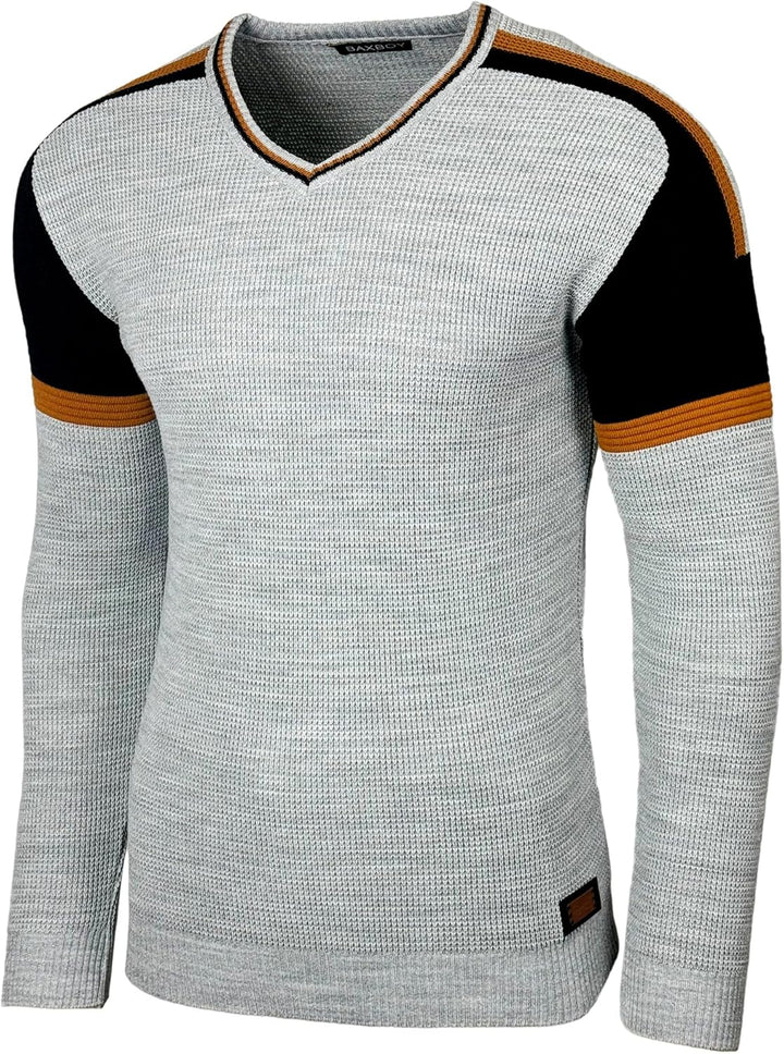Baxboy Herren Strick-Pullover Rundhals | Männer Winter-Pullover |stylischer Herren Strick-Pulli | Wa