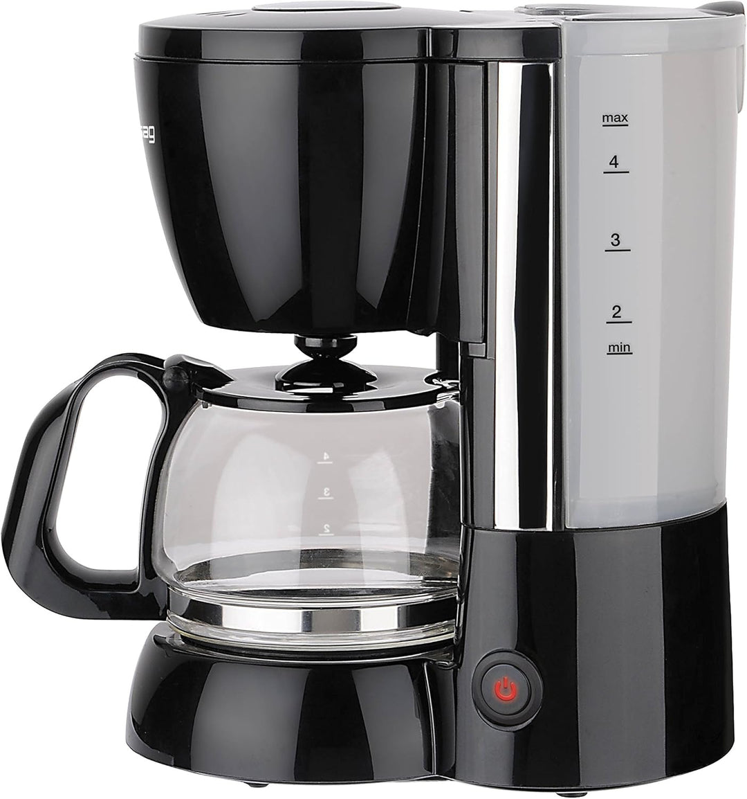grossag Filter-Kaffeeautomat mit Glaskanne KA 12.17 | 0,6 Liter für 4 Tassen Kaffee | 600 Watt | Sch