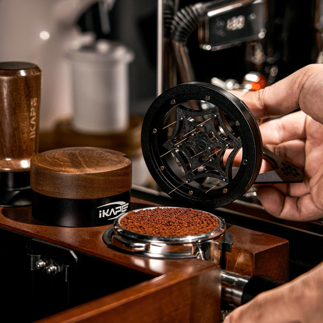IKAPE Mantis WDT Distribution Tool, 51MM Espresso Rührer Distribution Tool für Barista - 8 Nadel Esp