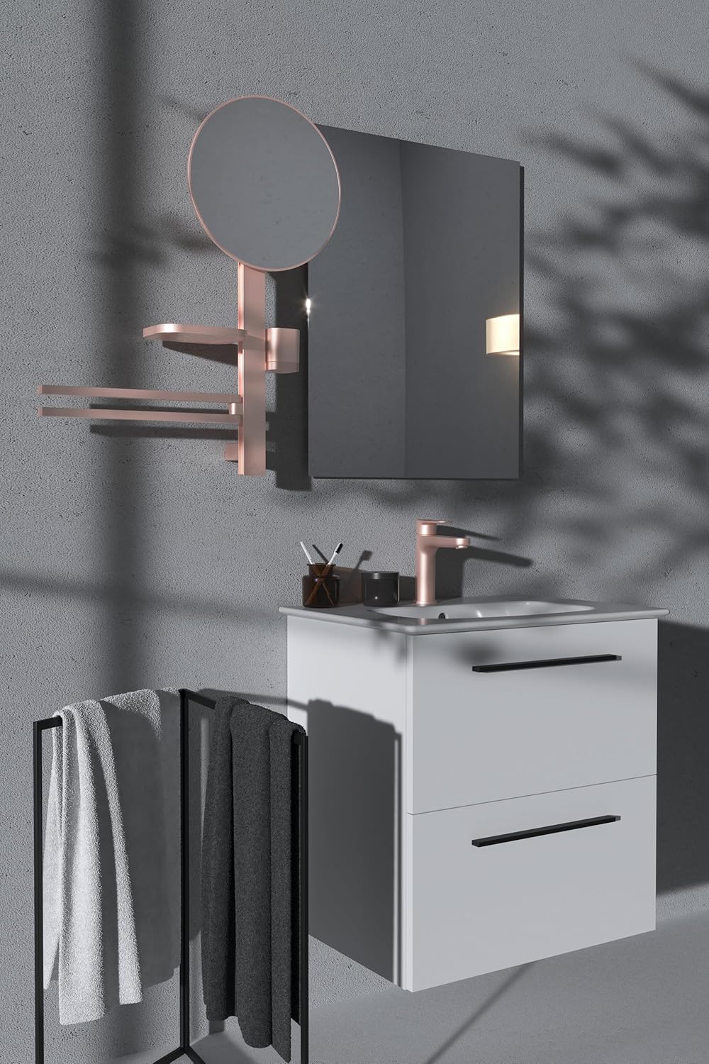 Ideal Standard BD131RO Cerafine O Waschtischarmatur H120 mit Push-Open-Ventil, Bad-Wasserhahn mit Au