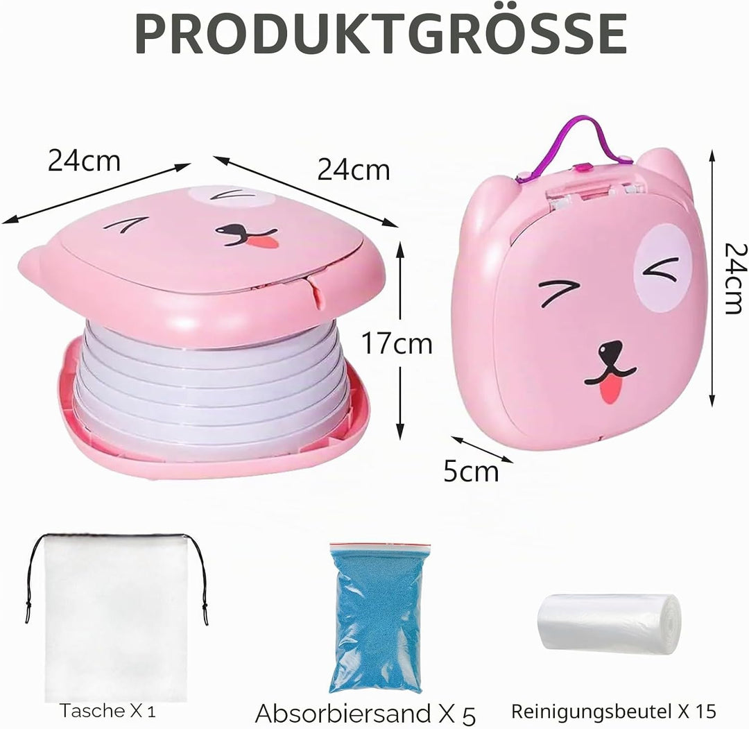 Faltbarer Toilettensitz Kinder,Töpfchen Falttoilette Kinder,Tragbares Reise-Klapptöpfchen,Toilettens
