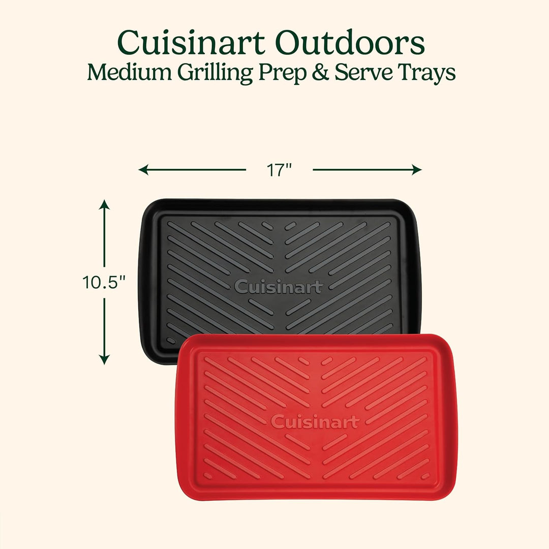 Cuisinart CPK-200 Grilltabletts zum Vorbereiten und Servieren, Schwarz und Rot, gross, 17 x 10 5, Gr