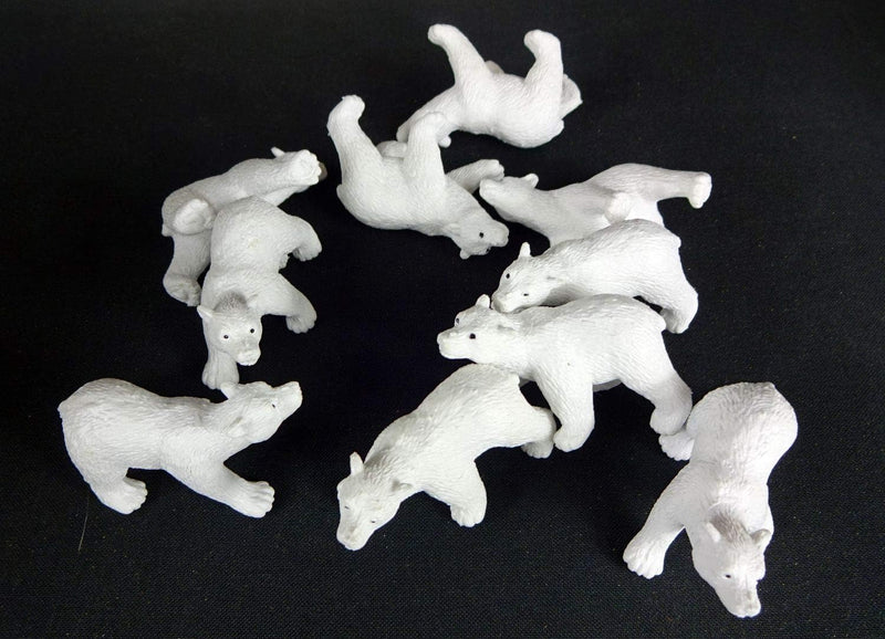 Miniblings 10x Eisbären Aufstellfigur Gummitier Nordpol Eisbär Bär Weiss Schnee