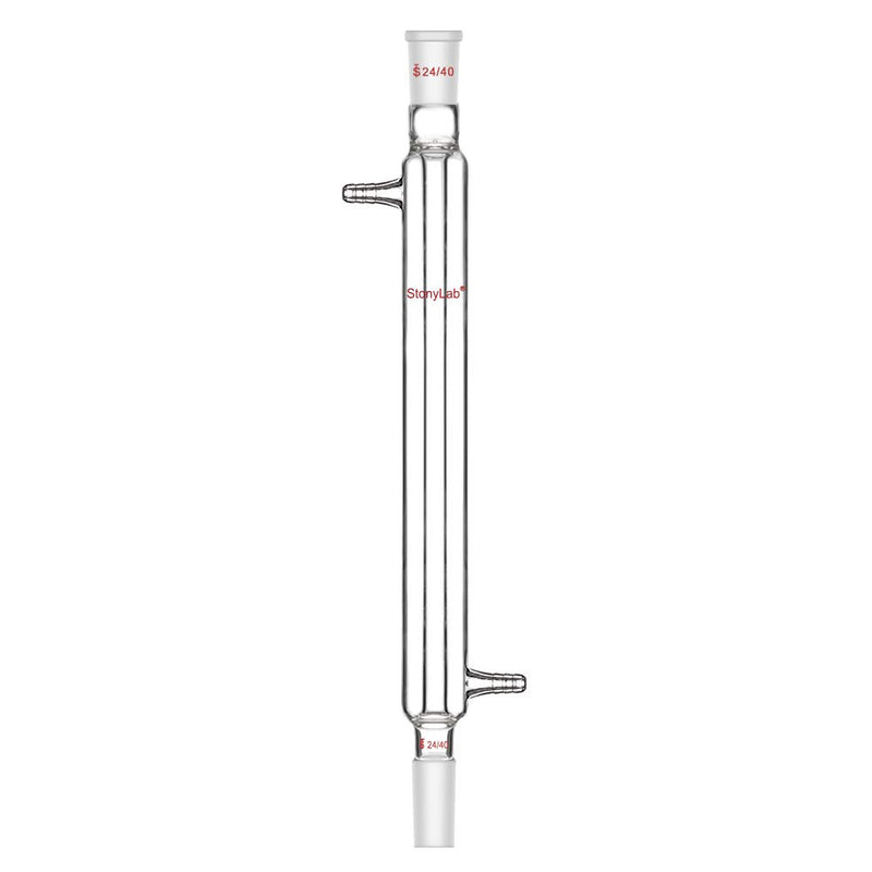 StonyLab Gelenk Liebig Kondensator, Borosilicatglas Liebig Condenser mit 24/40 Joint 300mm Jack Leng