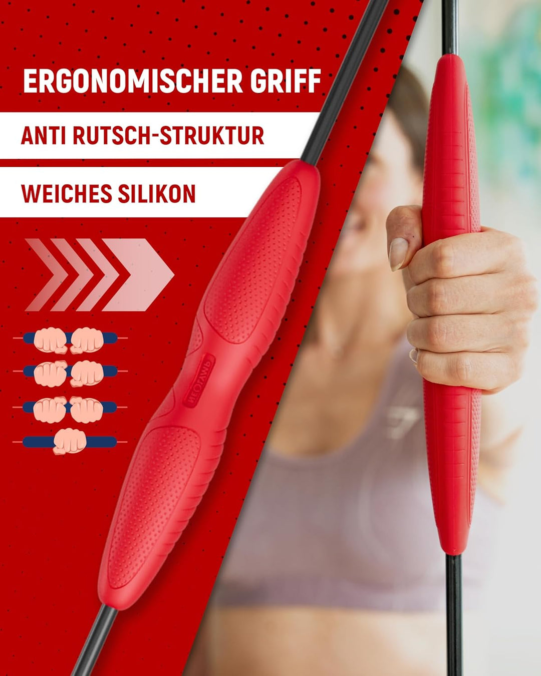 NEOLYMP Schwingstab Fitness - Verstellbare Gewichte für Schwingenschlag - Gymnastikstab - Ergonomisc