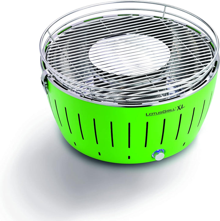 LotusGrill XL Starter-Set 1x XL Grill Limettengrün mit USB-Anschluss, 1x Buchenholzkohle 2,5 kg, 1x