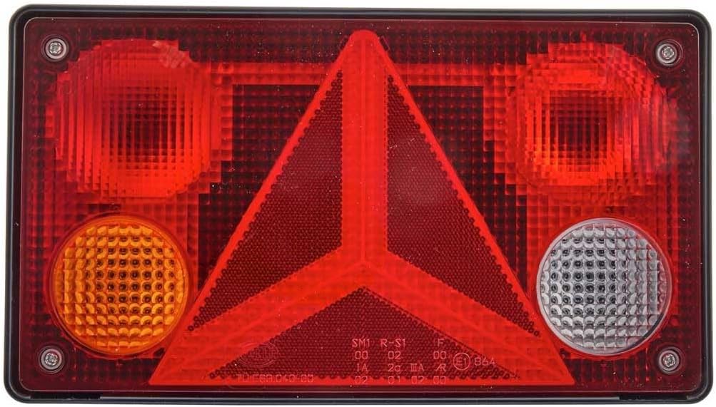 HELLA - Heckleuchte - Glühlampe - Anbau/geschraubt - Lichtscheibenfarbe: mehrfarbig - Stecker: Flach