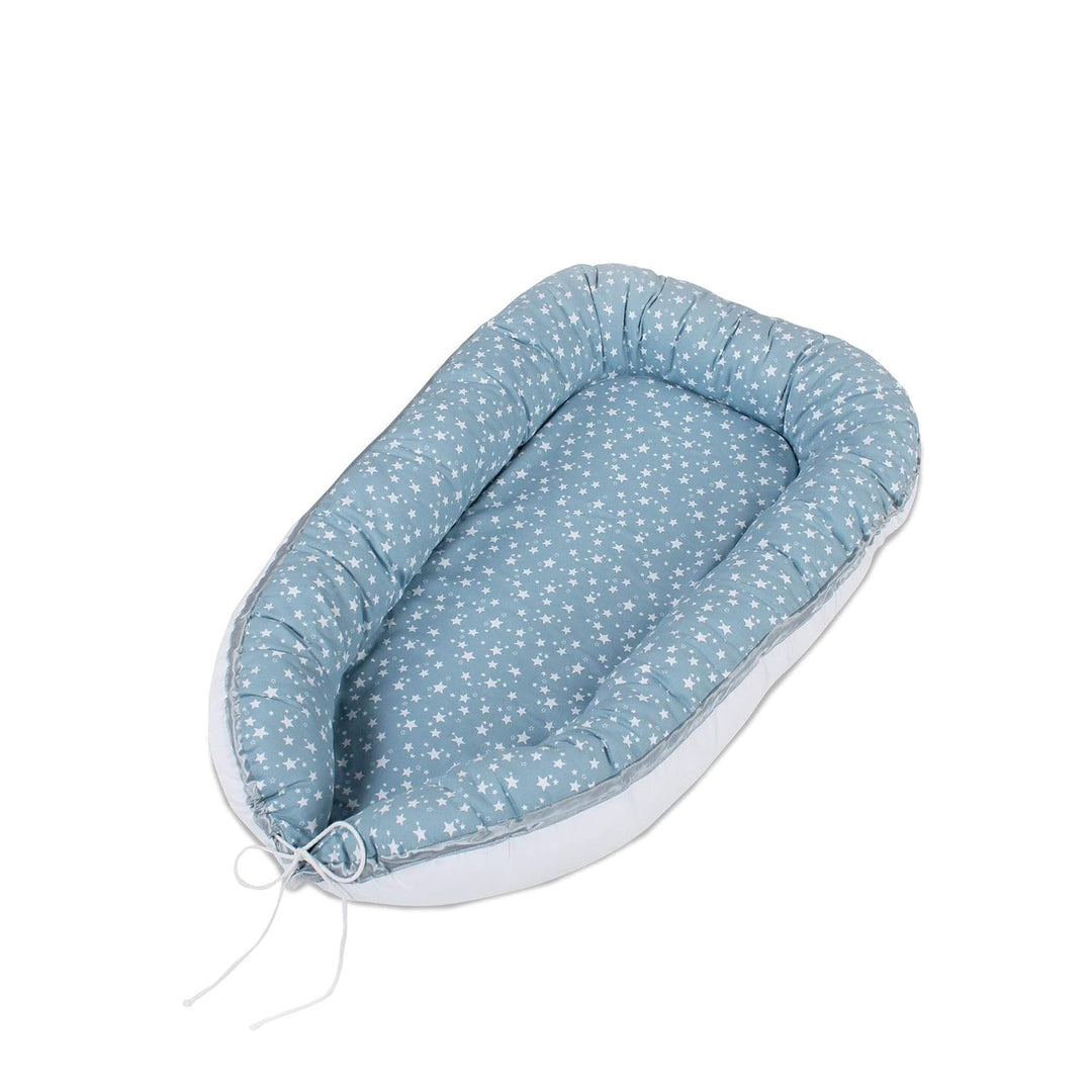 babybay Kuschelnest, azurblau Sterne weiss