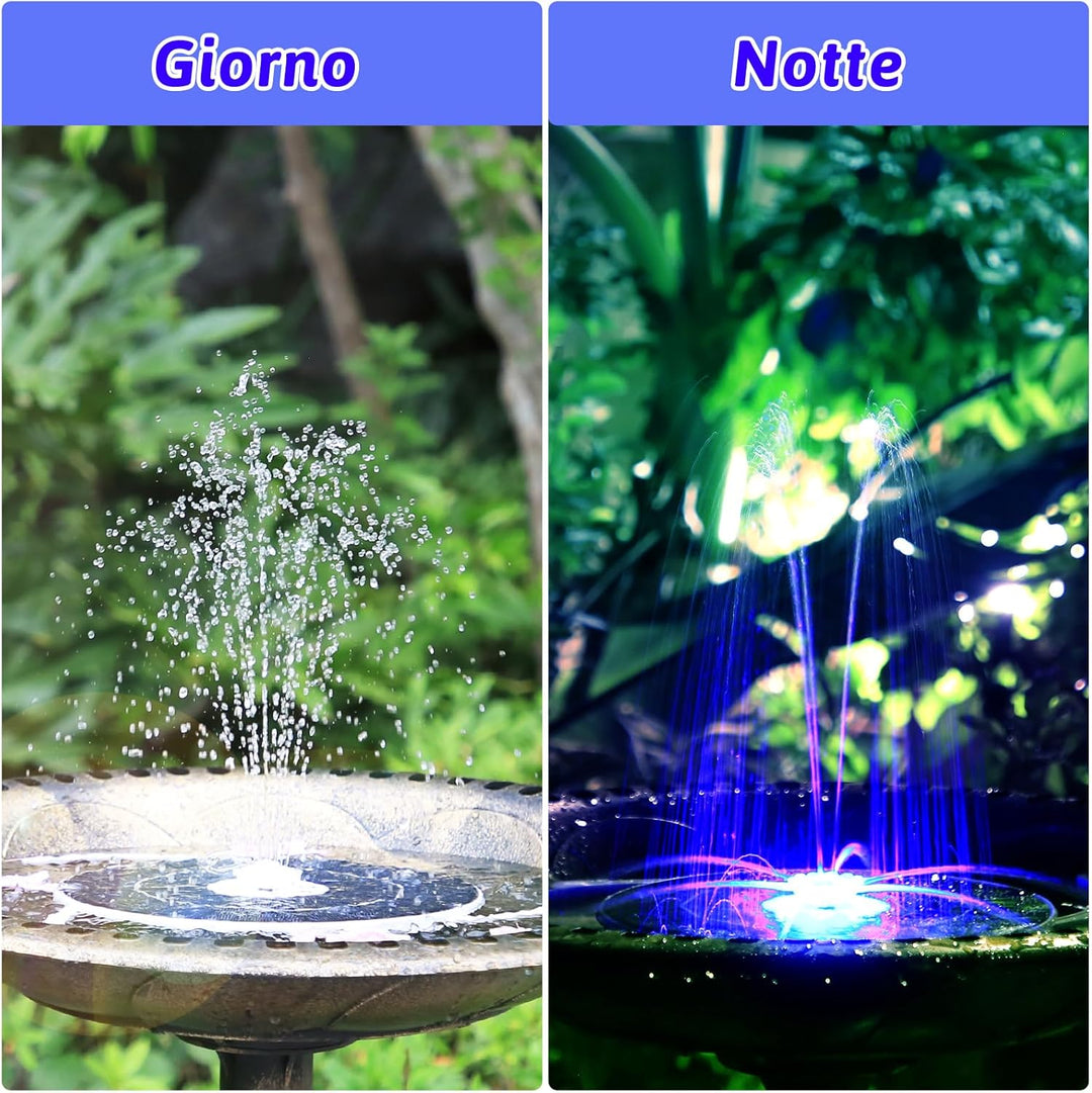 AISITIN 3.5W LED Solar Springbrunnen für Aussen mit Fernbedienung, 2025 Buntes LED Solar Teichpumpe