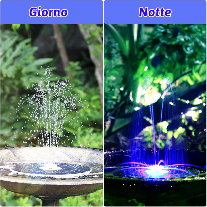 AISITIN 3.5W LED Solar Springbrunnen für Aussen mit Fernbedienung, 2025 Buntes LED Solar Teichpumpe