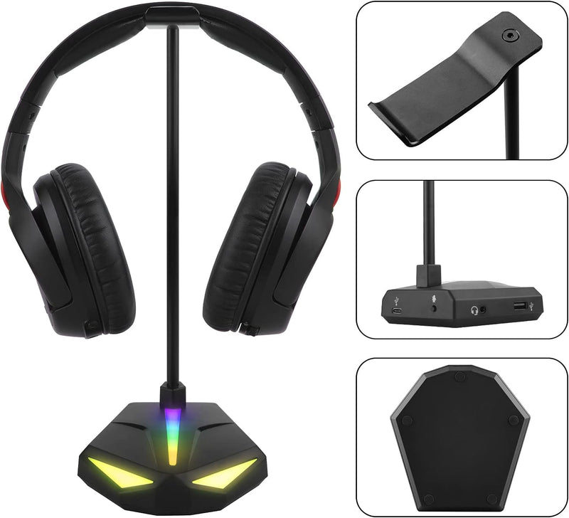 Geekria ABS RGB Kopfhörer-Ständer für Over-Ear-Kopfhörer, Gaming-Headset-Halter, Schreibtisch-Displa