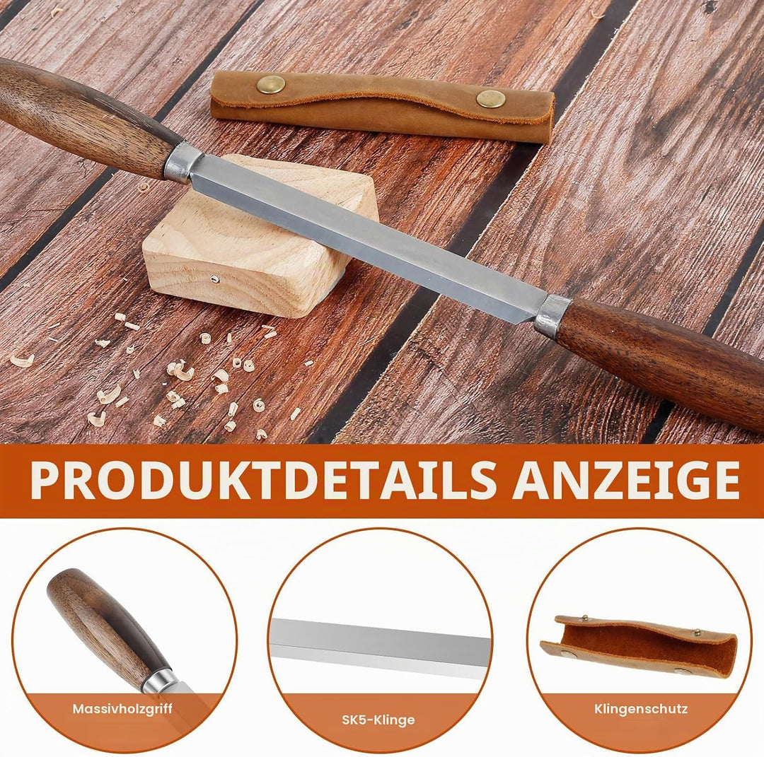 SK5 14.5cm Zugmesser mit Lederscheide gerade Rasur Holzschnitzerei Werkzeuge Holzbearbeitung Handwer