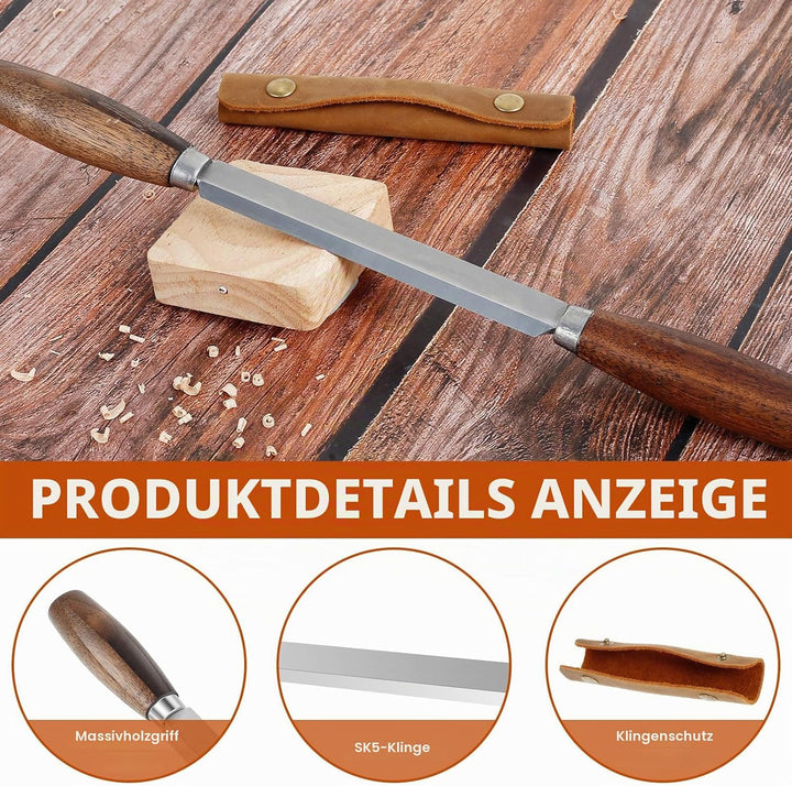 SK5 14.5cm Zugmesser mit Lederscheide gerade Rasur Holzschnitzerei Werkzeuge Holzbearbeitung Handwer