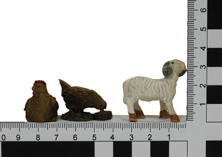 ZICOM Krippenzubehör Miniaturzubehör Tierset 11-teilig (Schaf, Hund, Ente, Hase, Katze, Taube, Gänse