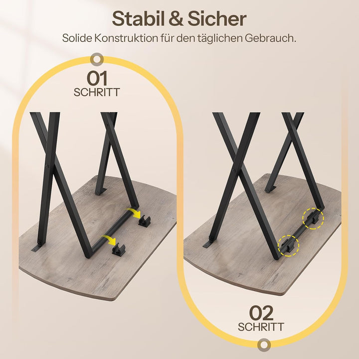 HOOBRO Beistelltisch Klappbar, Kleiner Sofatisch, Tablett Tisch, Kaffeetisch TV Tray im Industriesti