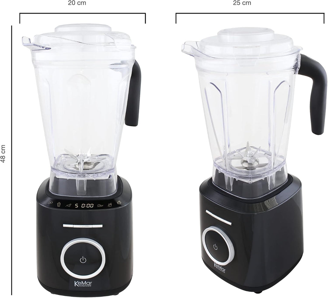 KeMar Standmixer, Hochleistungsmixer, Mixer (1500W, 2 Liter) + GRATIS Bambus Trinkhalme - mit Touch