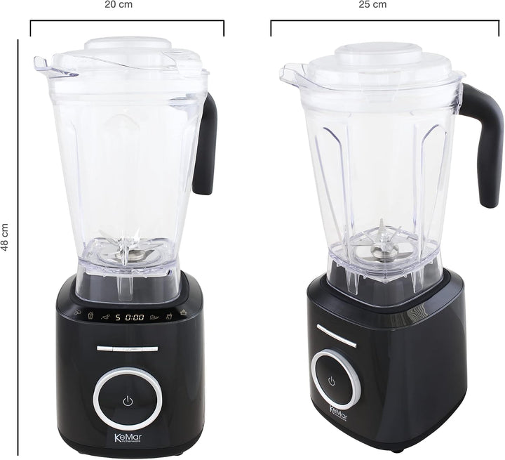 KeMar Standmixer, Hochleistungsmixer, Mixer (1500W, 2 Liter) + GRATIS Bambus Trinkhalme - mit Touch
