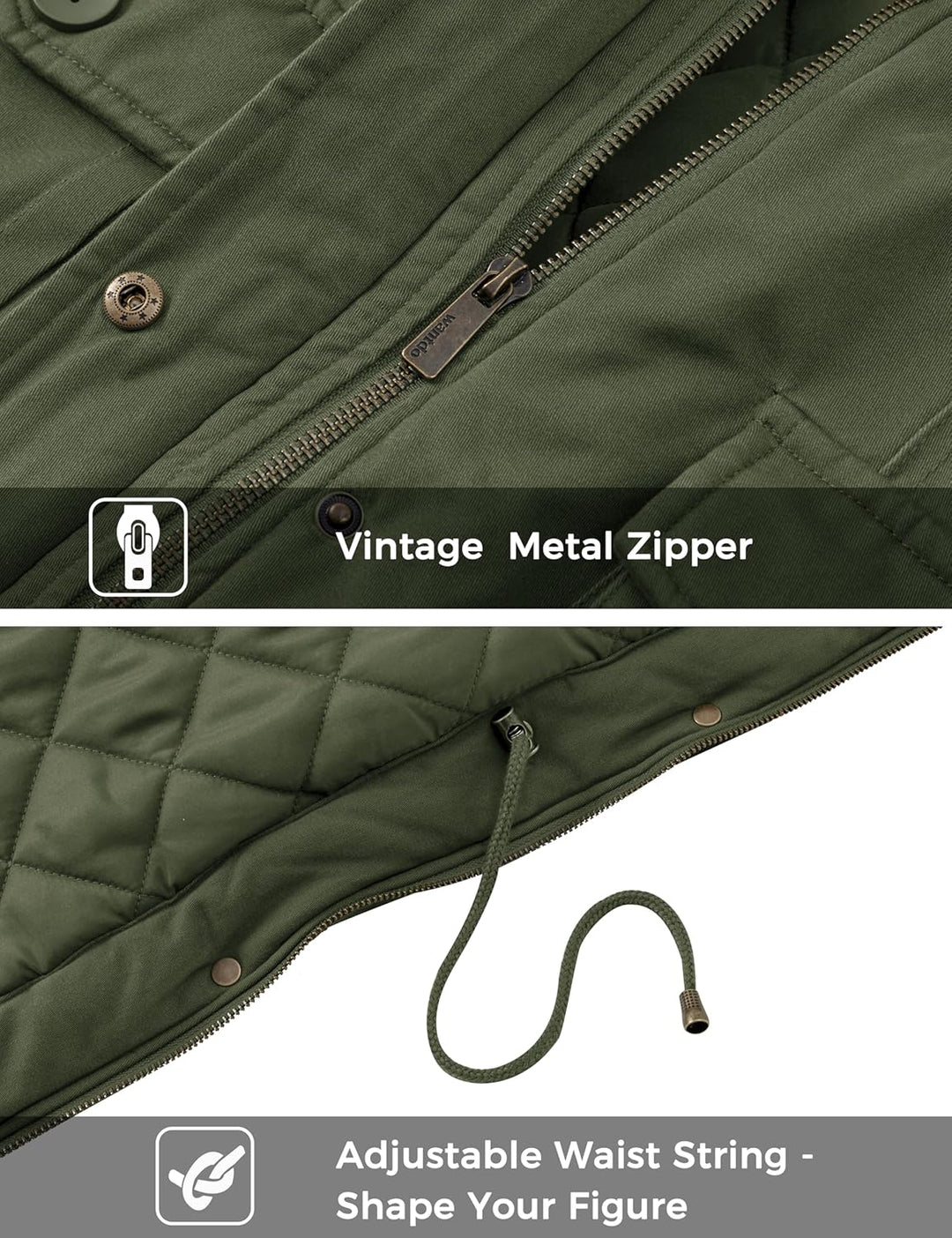 Wantdo Damen Klassische Baumwoll Jacke Warmer Fleece Mantel Winter Outdoor Parka Jacke Mittellanger