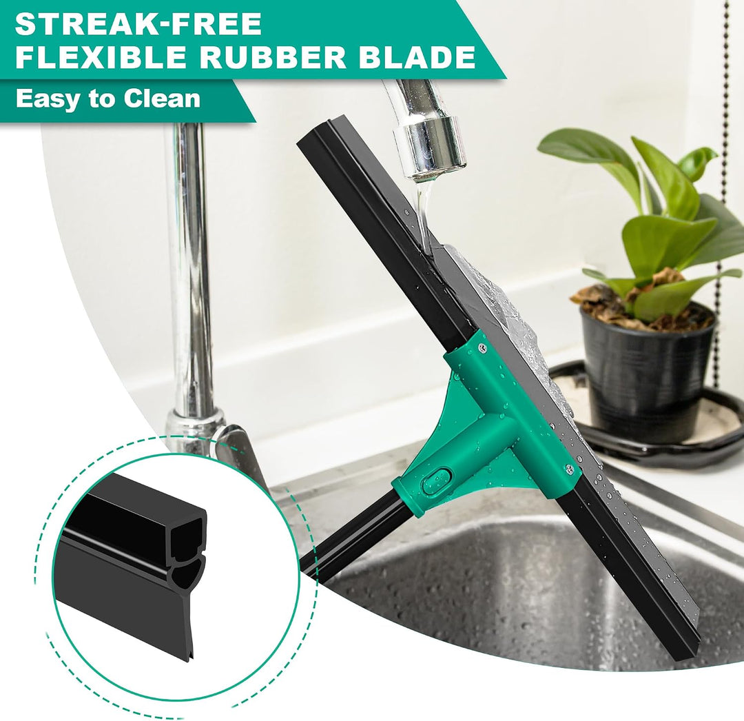JEHONN Wasserschieber Bodenabzieher Abzieher Dusche Boden mit Teleskopisc Stiel 148 cm, Wasserabzieh