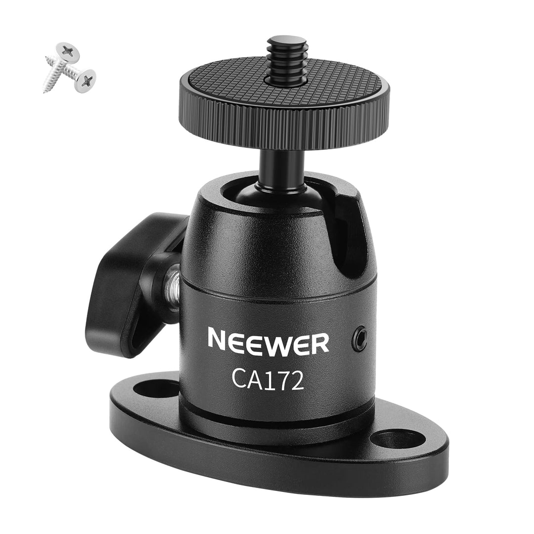 NEEWER Wand Deckenhalterung, Mini Kugelkopf aus Aluminiumlegierung und 1/4" Schraube für Fotostudio,