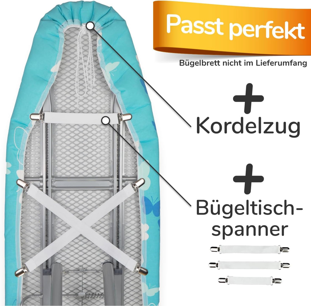 Super Soft 5 Schichten Turbo-Bügelbrettbezug 120x40, Vergleichssieger,Baumwoll-Polsterung, s