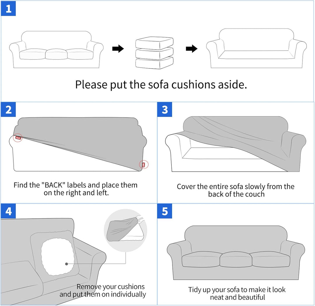 MAXIJIN Stretch Sesselbezug Sofabezug mit Separatem 1 Kissenbezügen Couchbezug Sessel für Wohnzimmer