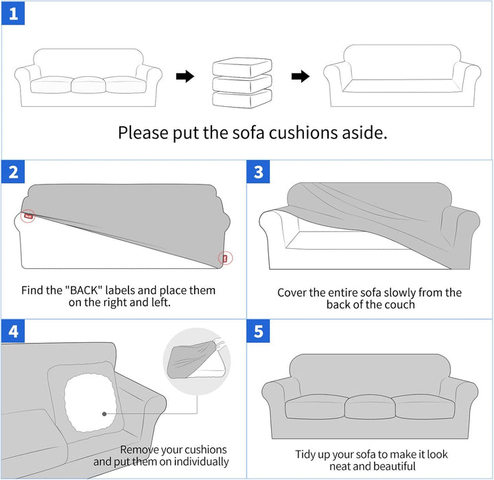 MAXIJIN Stretch Sesselbezug Sofabezug mit Separatem 1 Kissenbezügen Couchbezug Sessel für Wohnzimmer