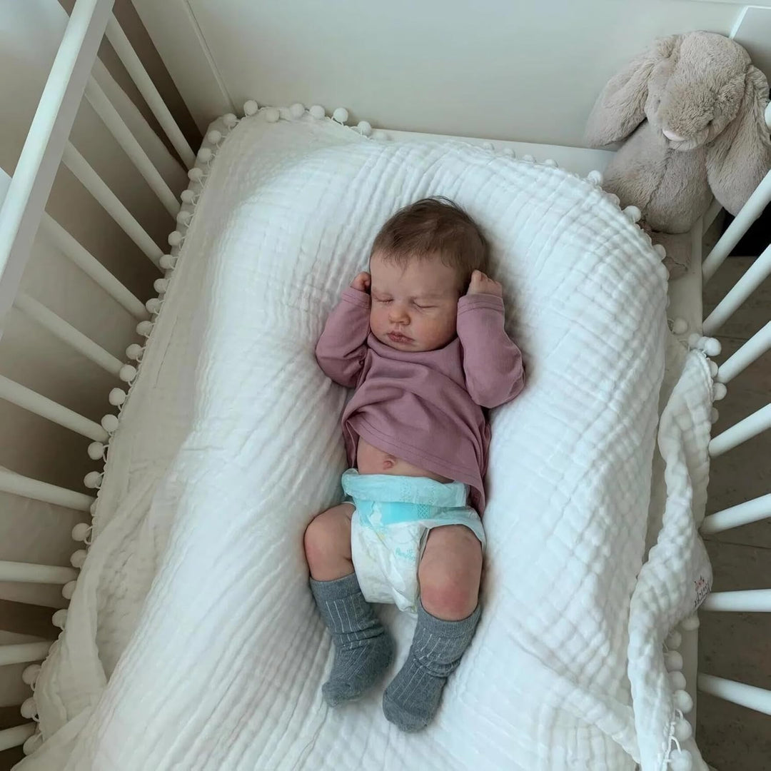 Zero pam Reborn Baby Vollsilikon Lebensecht Junge, 50CM Reborn Baby Junge Silikon Puppe Mit Haaren,
