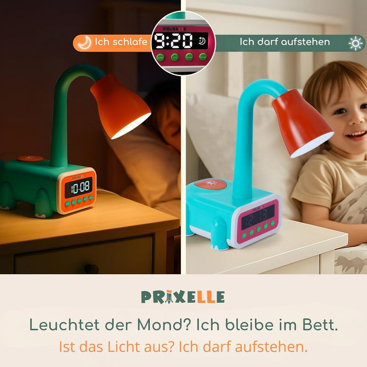 Kronosaur Wecker Kinder Dinosaurier 3 in 1 mit Nachtlicht und Mondwächter, Schönes Designobjekt das