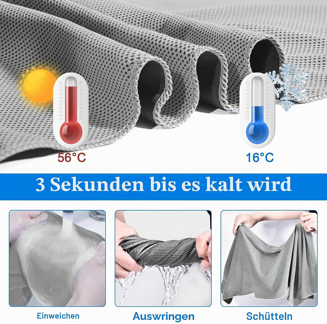 Sukeen Kühlendes Handtuch, 4er Set Kühlhandtuch Cool Towel, Gym Handtuch, Eishandtuch Kühltuch Hals,