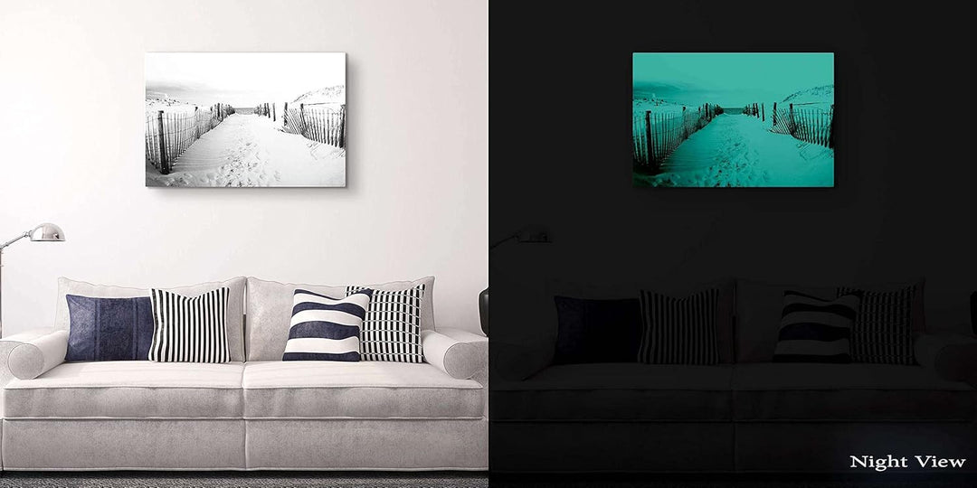Startonight Leinwandbilder Schwarz und Weiss Zum Strand, Doppelansicht Überraschung Modernes Dekor K