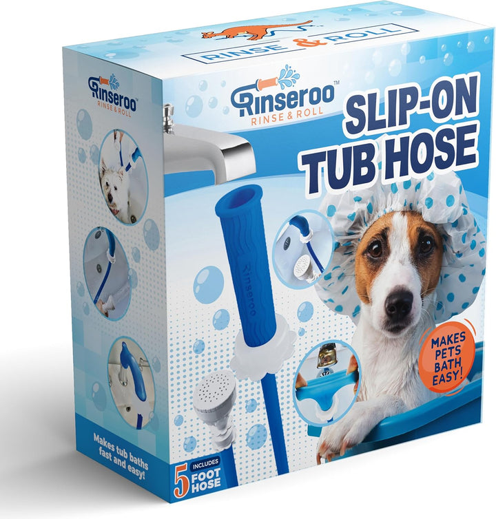Rinseroo Badewannen-Wasserhahn-Sprühaufsatz Ultra-Flex Slip-On Hund Brauseschlauch Adapter Tragbarer