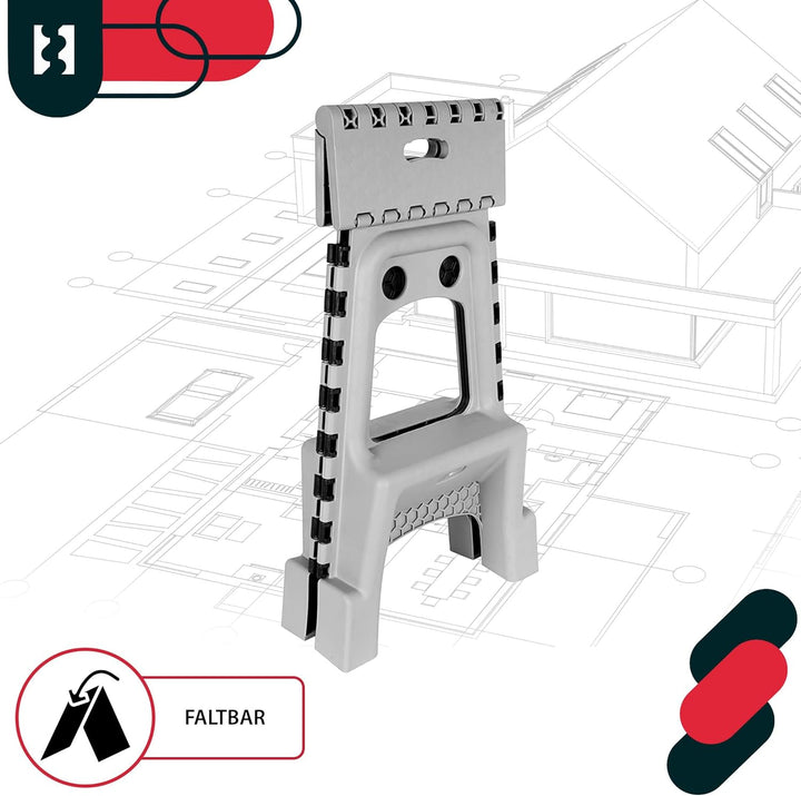 KOTARBAU® Tritthocker klappbar - 55 cm - Klappstuhl - Sitzhocker - Klapphocker - rutschfest & Stands