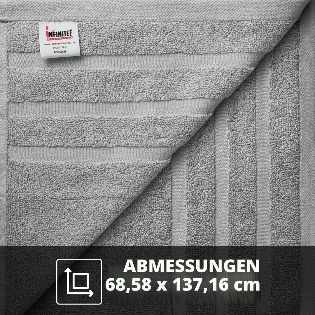 Infinitee Xclusives Badetücher, 2er-Set |70 x 140 cm| | 100 % Baumwolle, ultraweich &amp; stark saugfähi