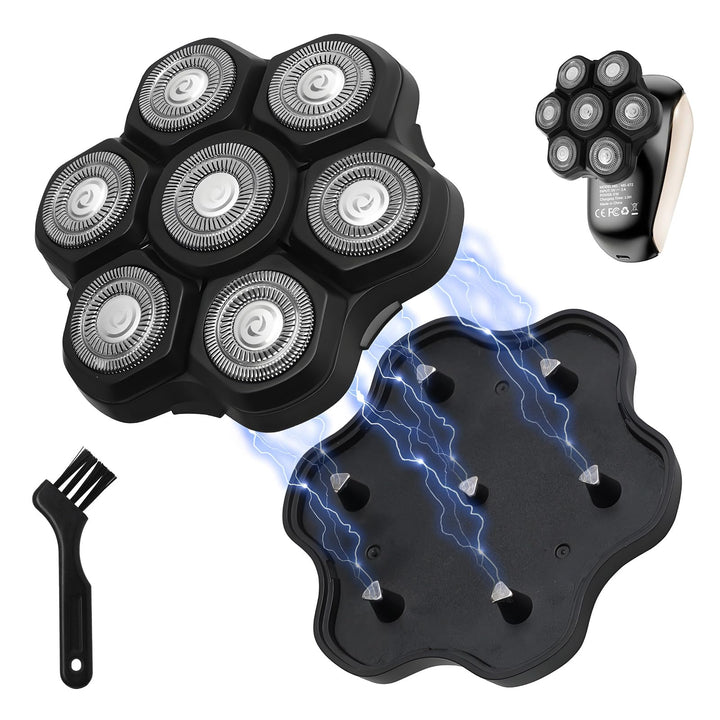 7D Magnetischer Rasierkopf für Universal Kopfrasierer Herren Wasserdichter Ersatzrasierkopf mit, gla