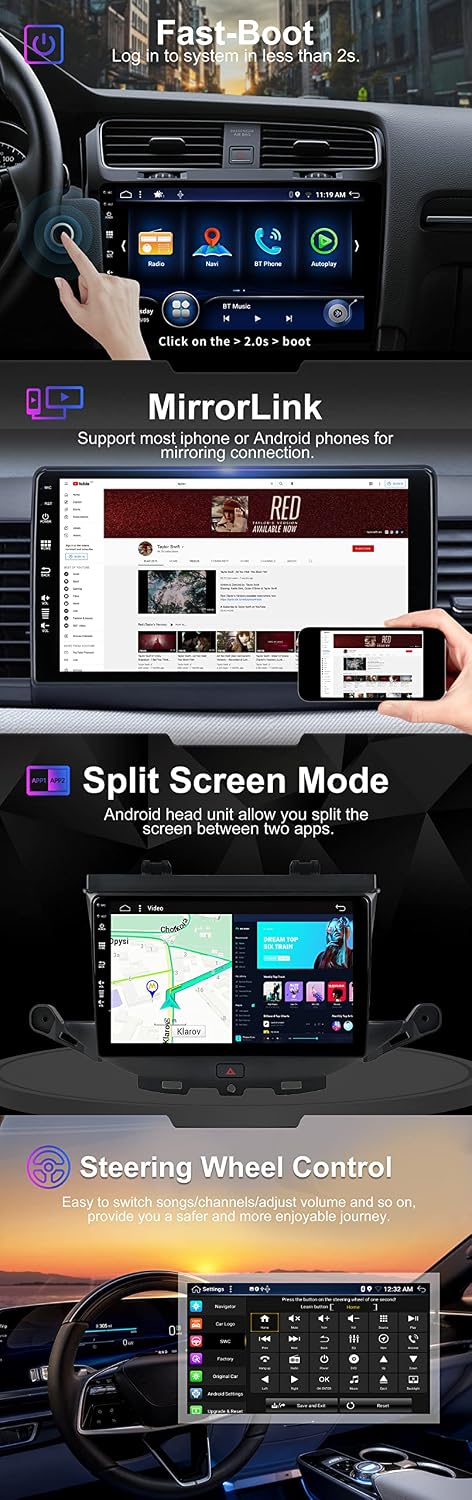SXAUTO - 6G+128G - Android 12 IPS Autoradio für Vauxhall Astra K/Buick Verano GS (2016-2020) - Einge