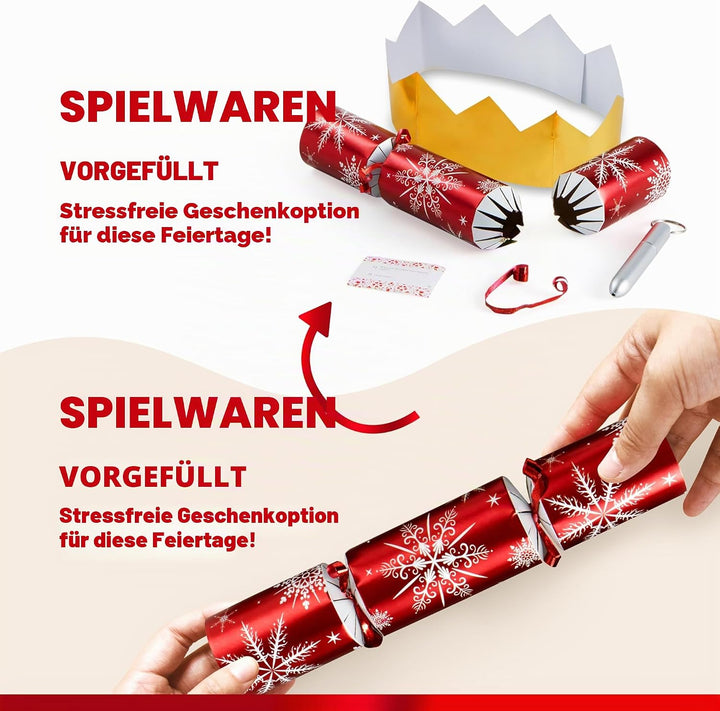 JOYIN 12 Stück Weihnachtsparty-Gastgeschenke ohne Schnappverschluss, rot und weiss, Party-Tischgesch