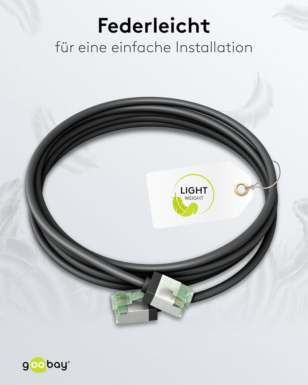goobay CAT 8.1 Netzwerkkabel im 5er Set/Patchkabel geschirmt, super-Flexible, U/FTP/CU Ethernet Kabe